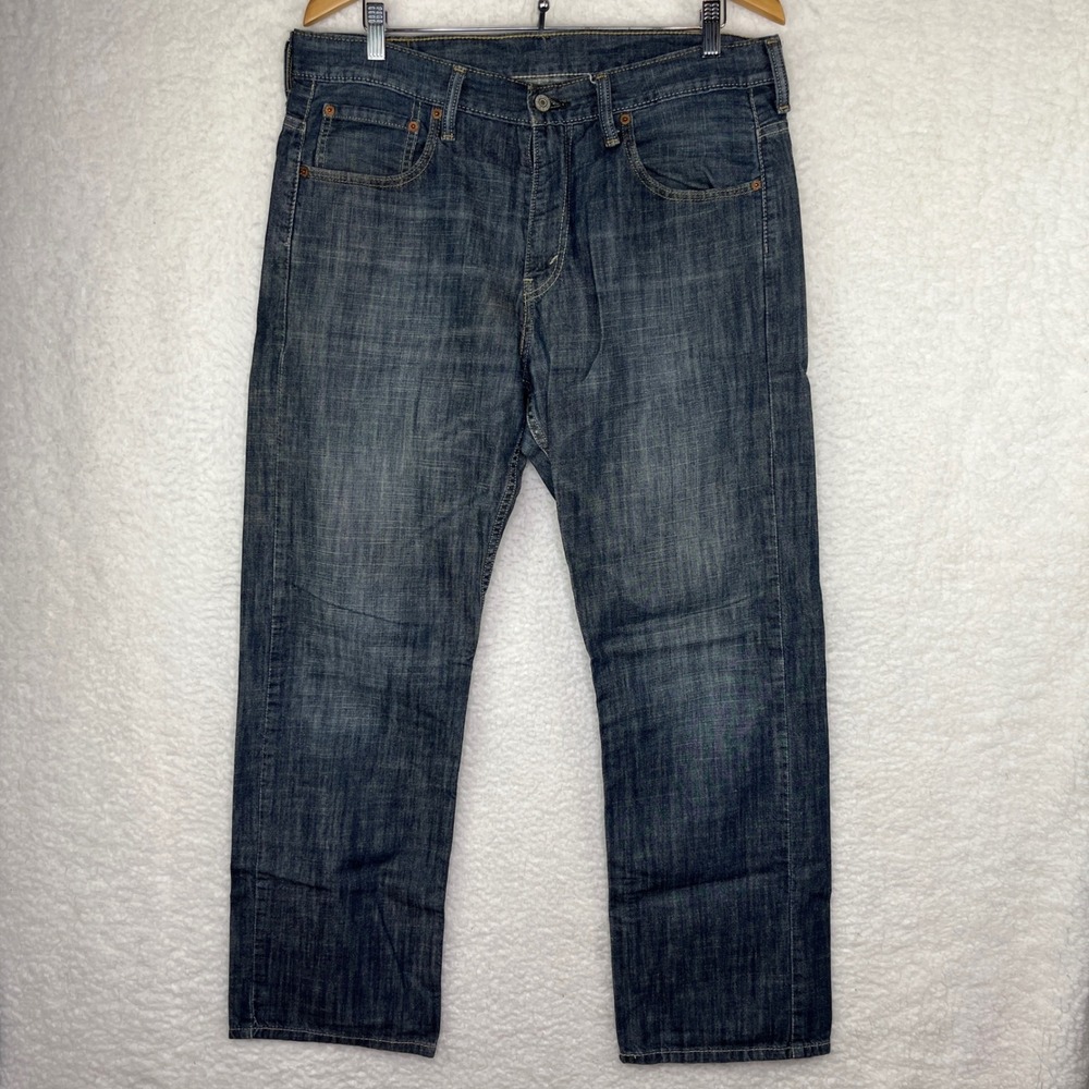 Levis 569 Loose Straight Leg Jeans Mens 33x32 Dark Wash Blue Denim 00569-0125